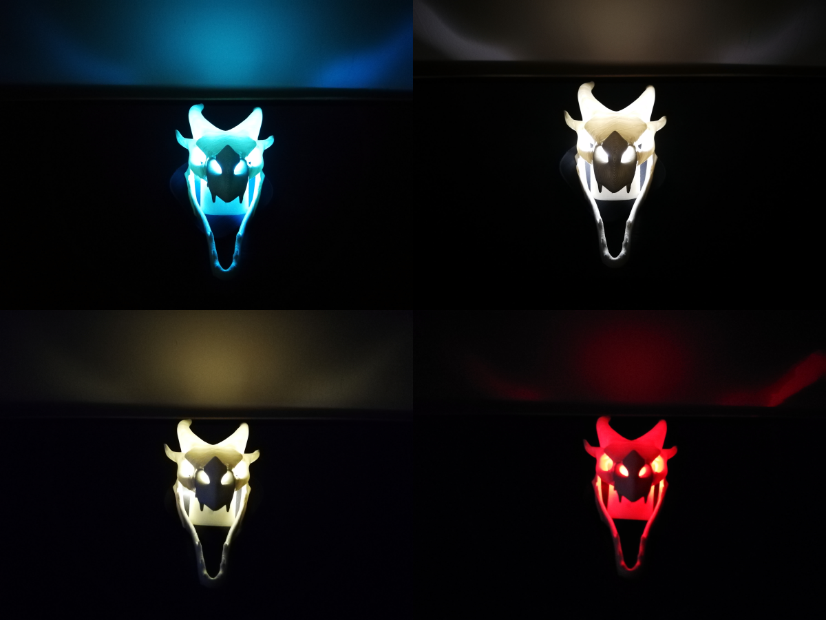 Lampara craneo dragon 4 colores