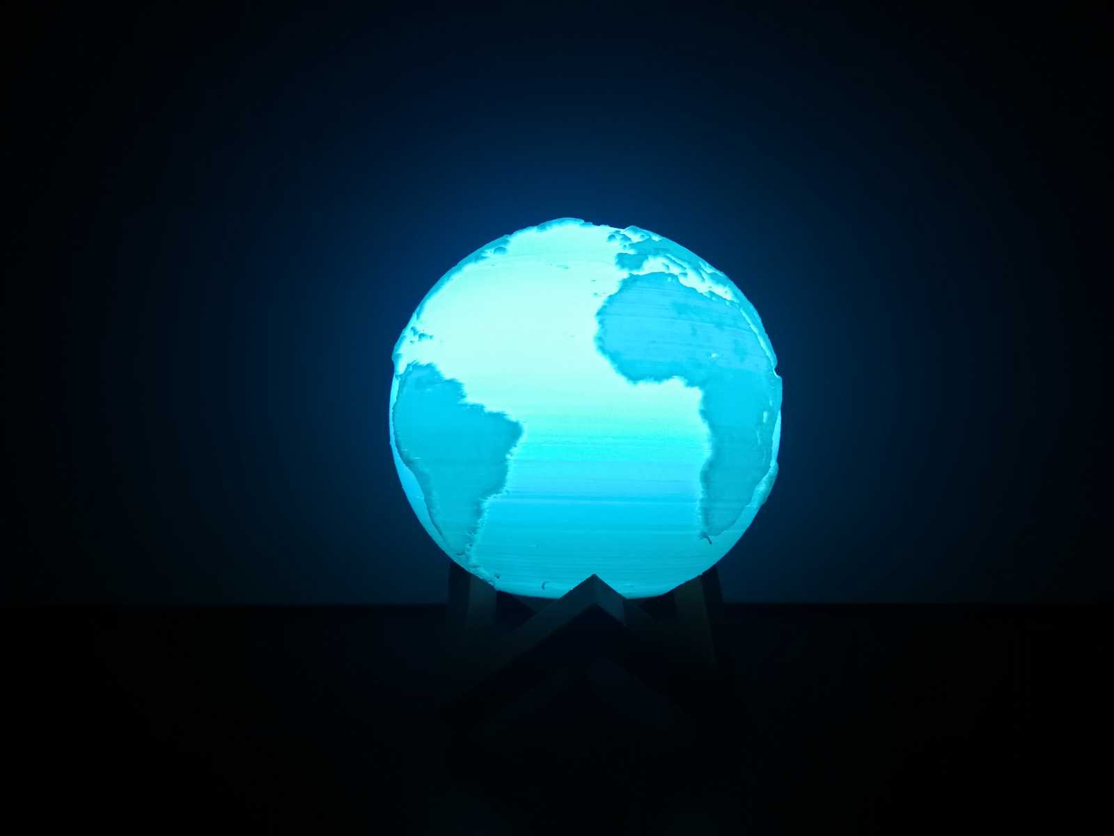 Lampara tierra luz azul hielo Lampara tierra luz azul hielo